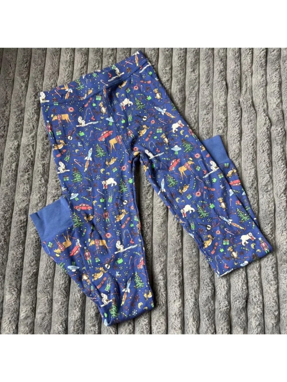 NWT J. Crew crewcuts Navy Winter Print Kids Pajama Set Size 10